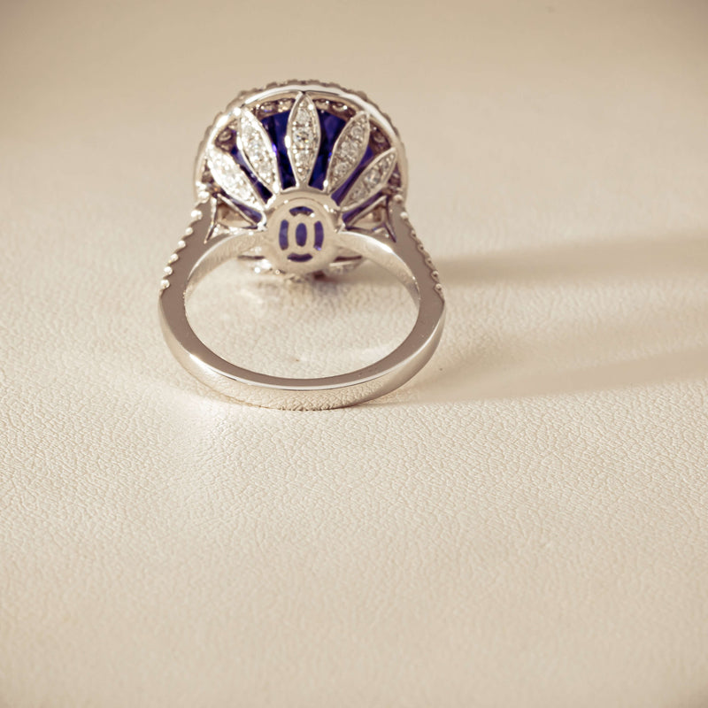 18ct White Gold 12.87ct Tanzanite & Diamond Sierra Ring - Ring - Walker & Hall