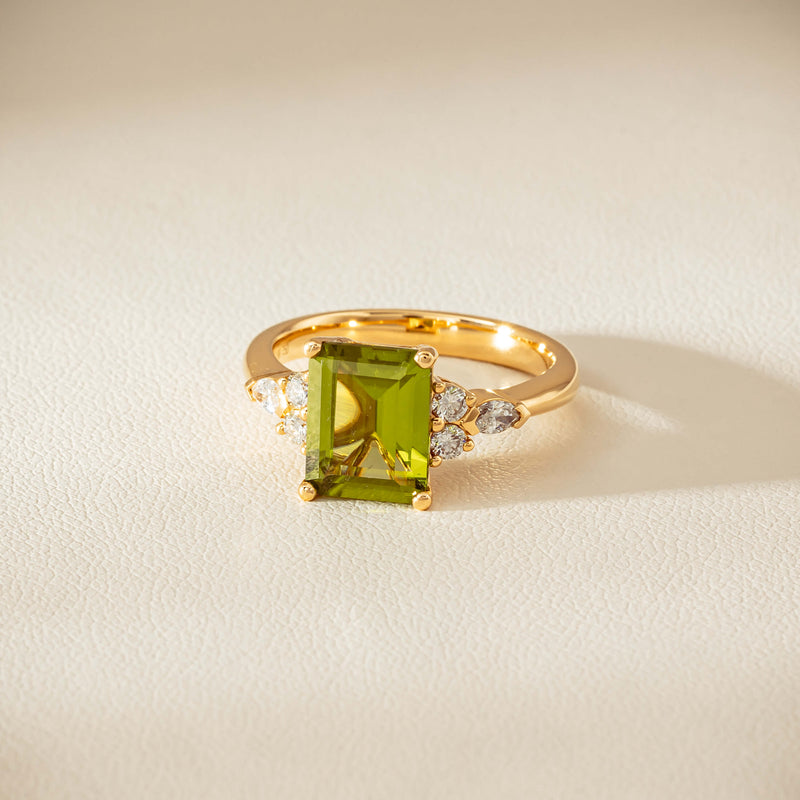 18ct Yellow Gold 2.89ct Peridot & Diamond Oriana Ring - Ring - Walker & Hall