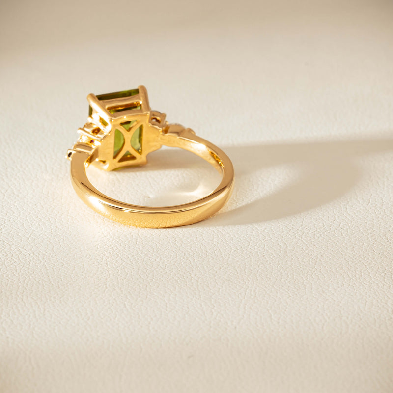 18ct Yellow Gold 2.89ct Peridot & Diamond Oriana Ring - Ring - Walker & Hall