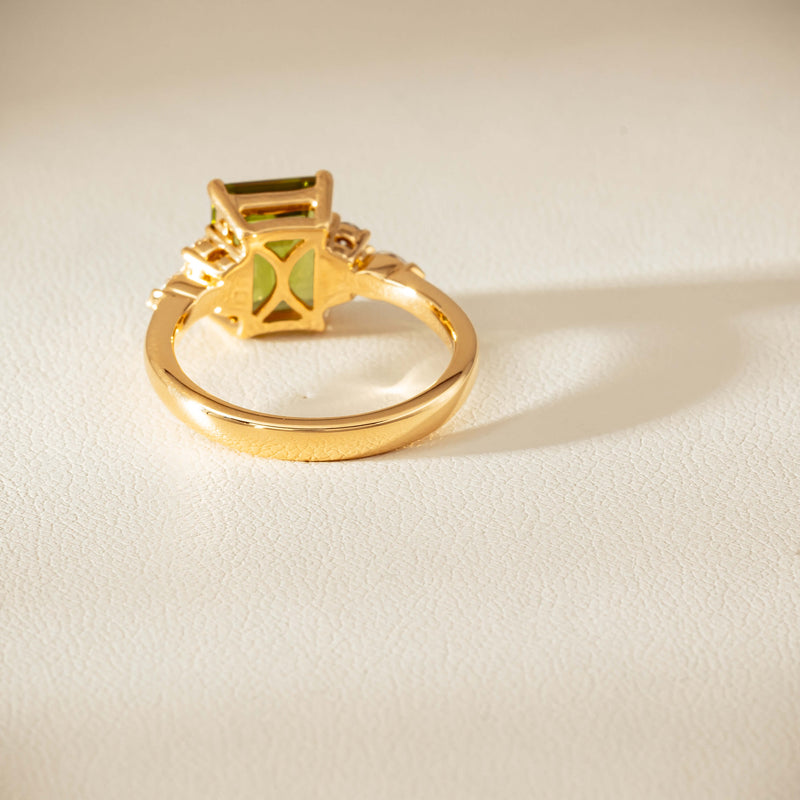 18ct Yellow Gold 2.89ct Peridot & Diamond Oriana Ring - Ring - Walker & Hall
