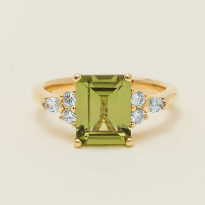 18ct Yellow Gold 2.89ct Peridot & Diamond Oriana Ring - Ring - Walker & Hall