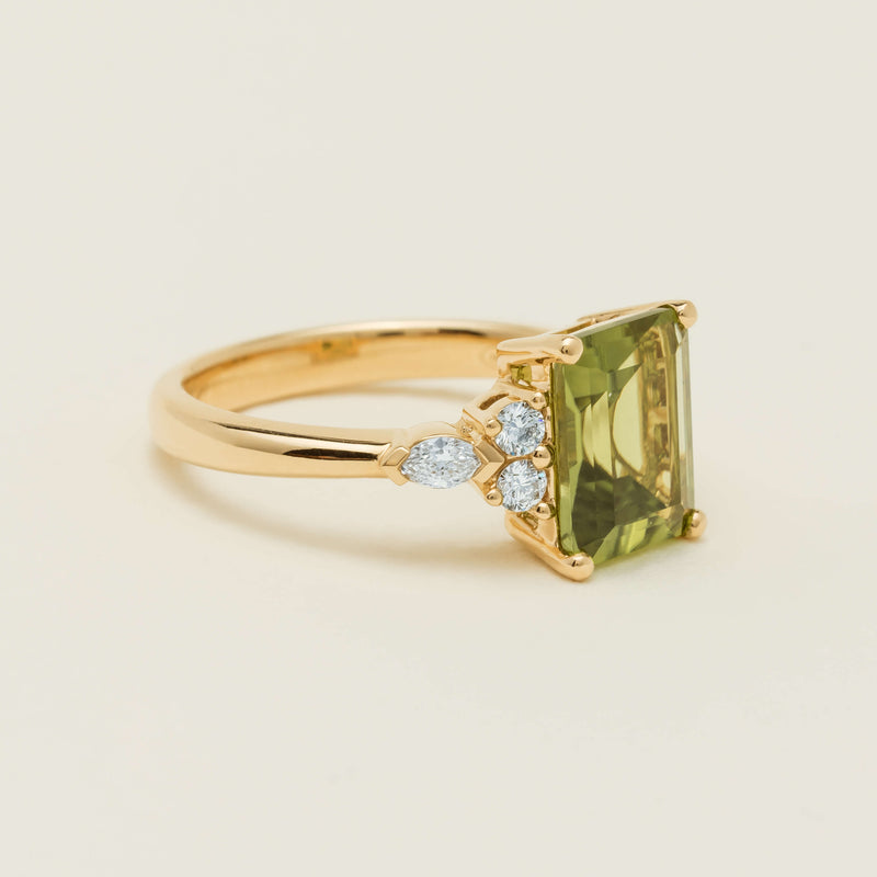 18ct Yellow Gold 2.89ct Peridot & Diamond Oriana Ring - Ring - Walker & Hall