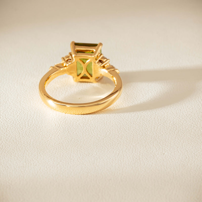 18ct Yellow Gold 2.89ct Peridot & Diamond Oriana Ring - Ring - Walker & Hall