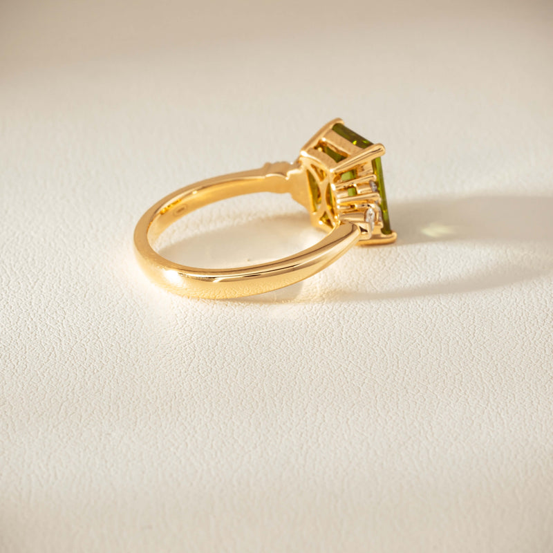 18ct Yellow Gold 2.89ct Peridot & Diamond Oriana Ring - Ring - Walker & Hall