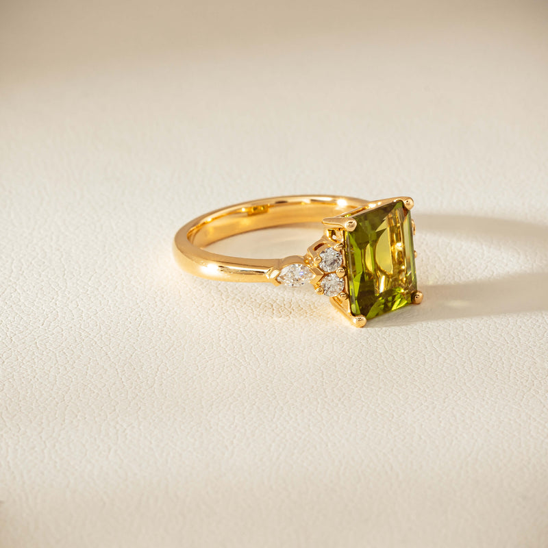 18ct Yellow Gold 2.89ct Peridot & Diamond Oriana Ring - Ring - Walker & Hall
