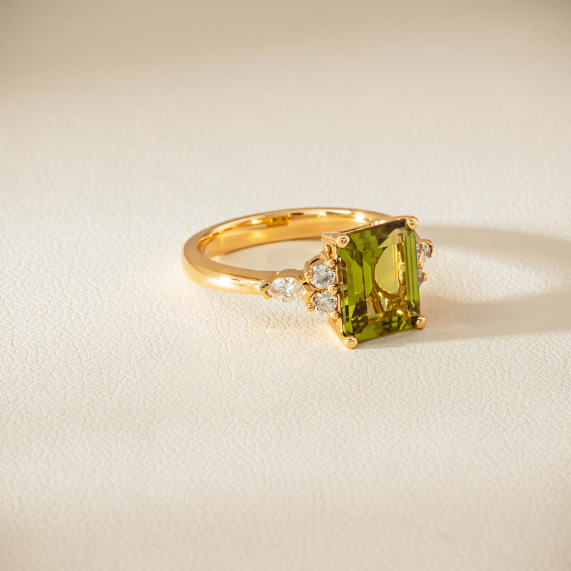 18ct Yellow Gold 2.89ct Peridot & Diamond Oriana Ring - Ring - Walker & Hall