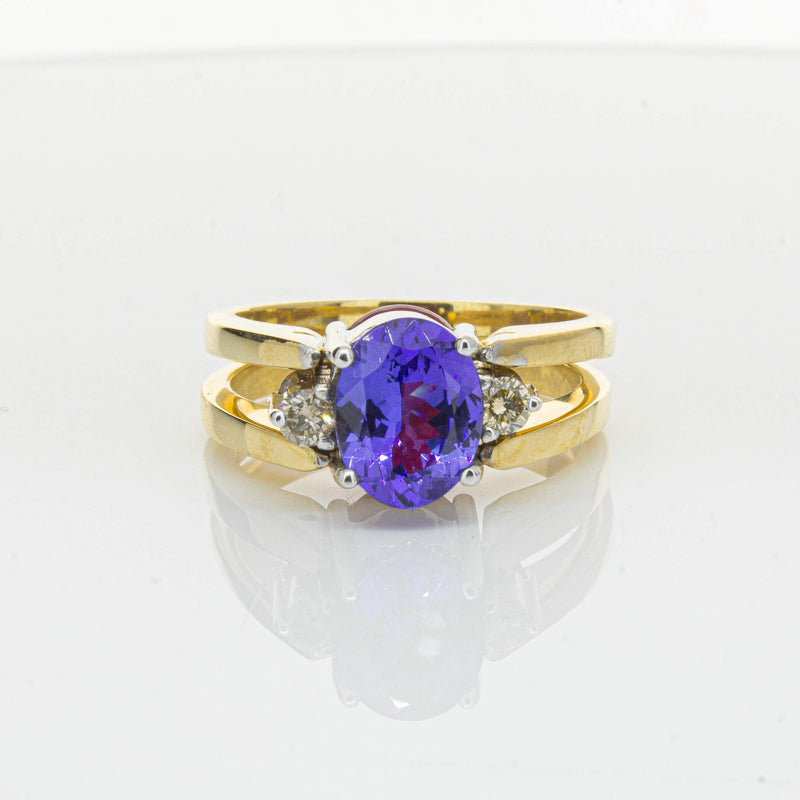 Deja Vu 18ct Yellow Gold Tanzanite, Ruby & Diamond Ring - Ring - Walker & Hall