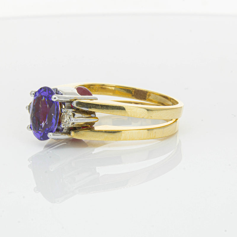 Deja Vu 18ct Yellow Gold Tanzanite, Ruby & Diamond Ring - Ring - Walker & Hall