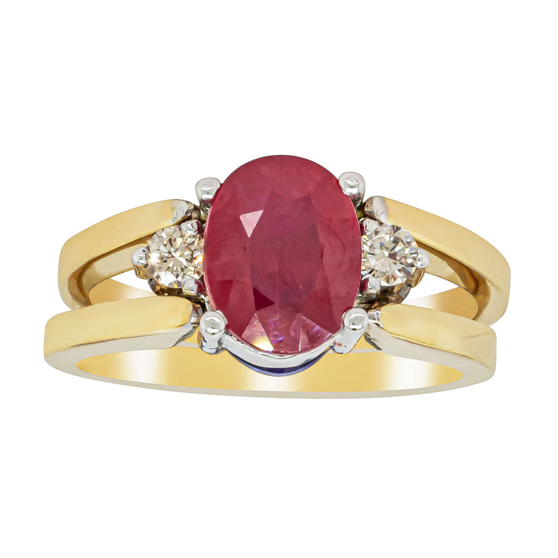 Deja Vu 18ct Yellow Gold Tanzanite, Ruby & Diamond Ring - Ring - Walker & Hall