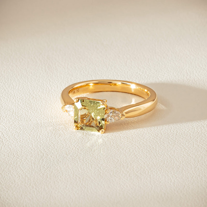18ct Yellow Gold 1.56ct Green Sapphire & Diamond Ayla Ring - Ring - Walker & Hall