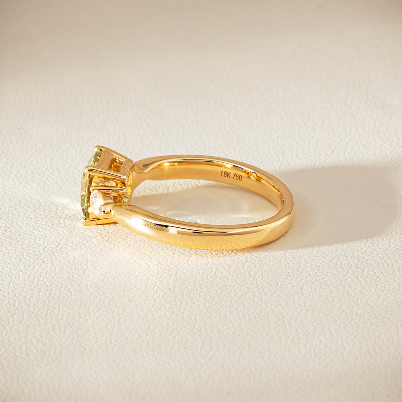 18ct Yellow Gold 1.56ct Green Sapphire & Diamond Ayla Ring - Ring - Walker & Hall