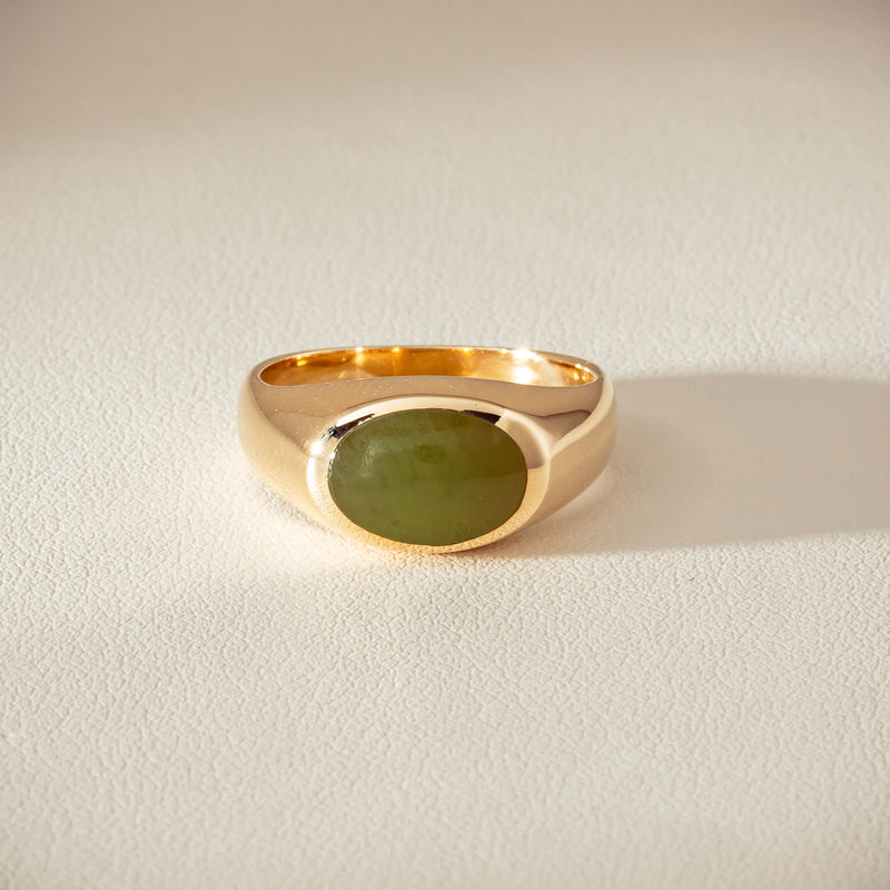 Deja Vu 9ct Yellow Gold Greenstone Ring - Ring - Walker & Hall