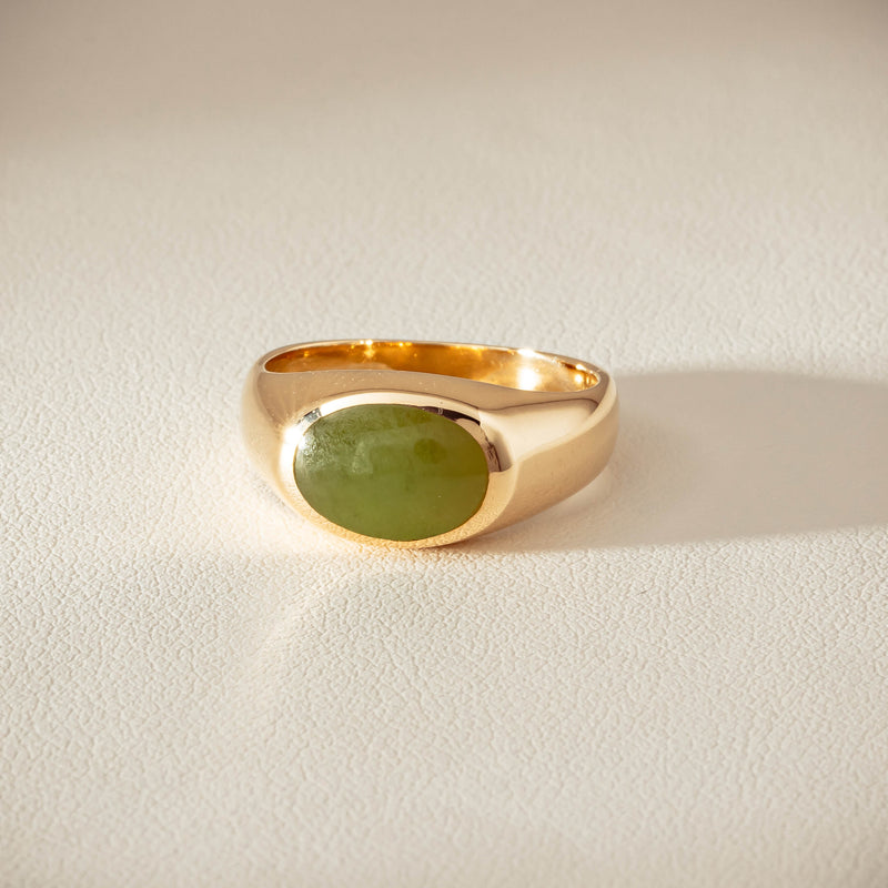 Deja Vu 9ct Yellow Gold Greenstone Ring - Ring - Walker & Hall