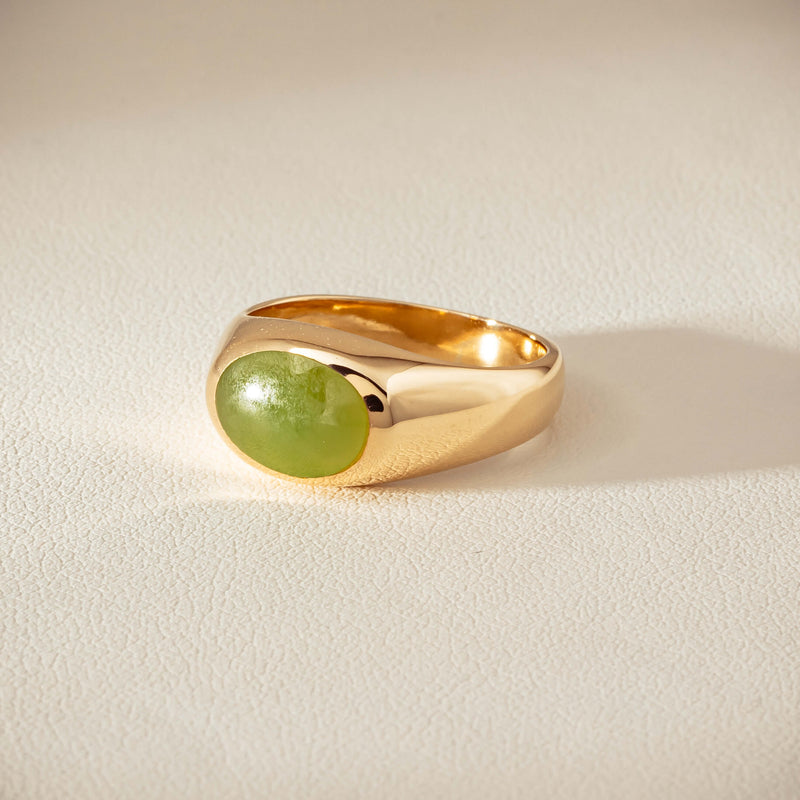 Deja Vu 9ct Yellow Gold Greenstone Ring - Ring - Walker & Hall
