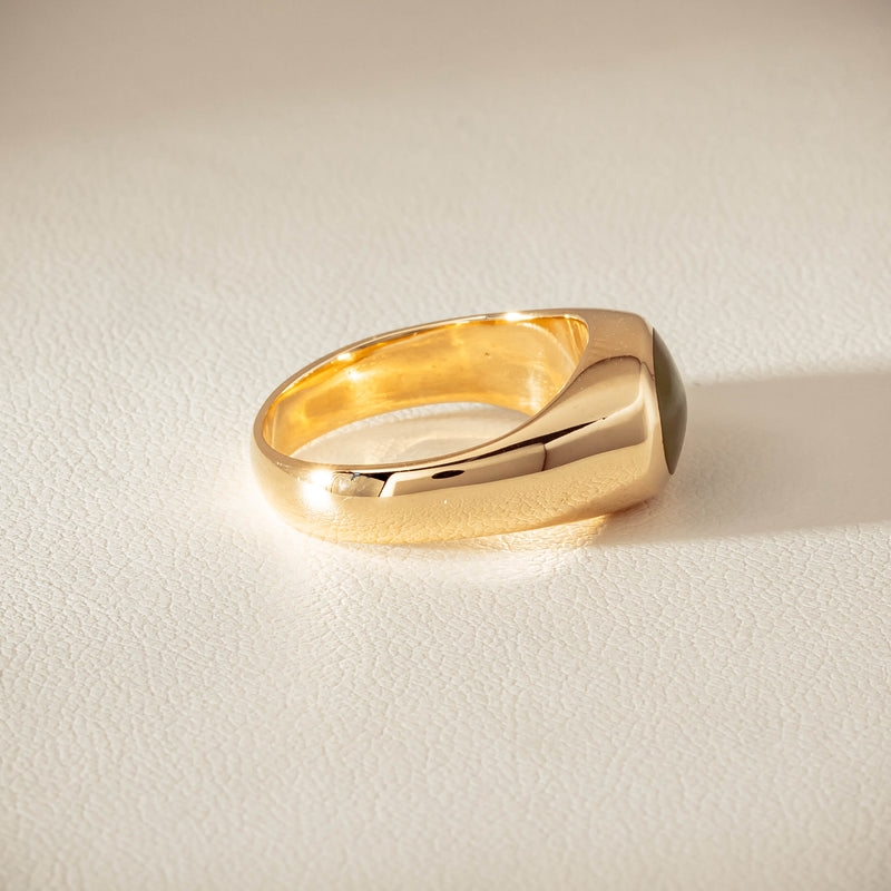 Deja Vu 9ct Yellow Gold Greenstone Ring - Ring - Walker & Hall