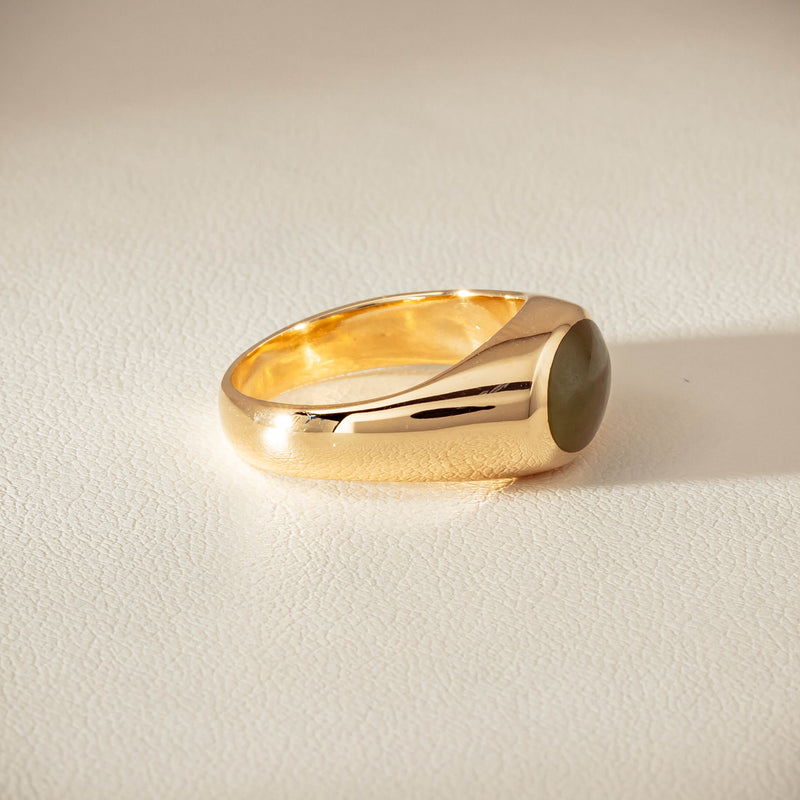 Deja Vu 9ct Yellow Gold Greenstone Ring - Ring - Walker & Hall