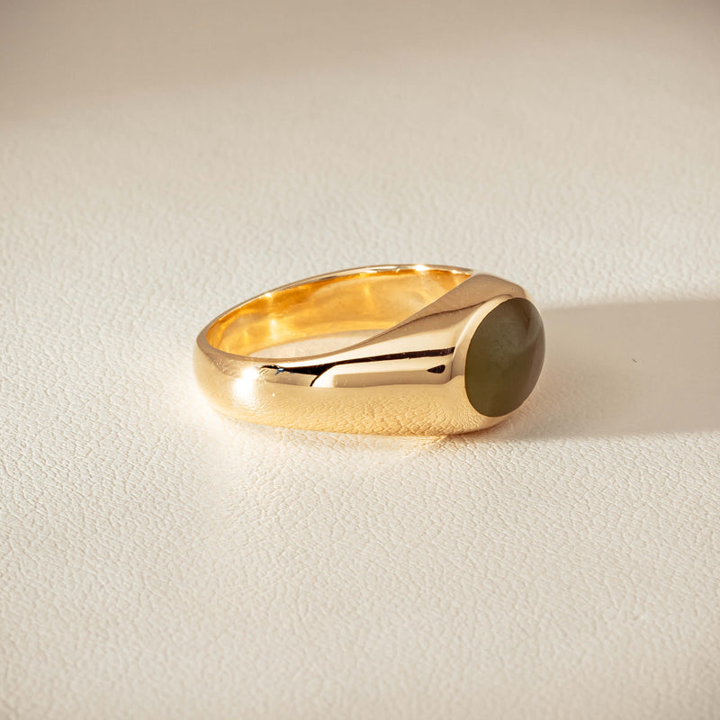Deja Vu 9ct Yellow Gold Greenstone Ring - Ring - Walker & Hall