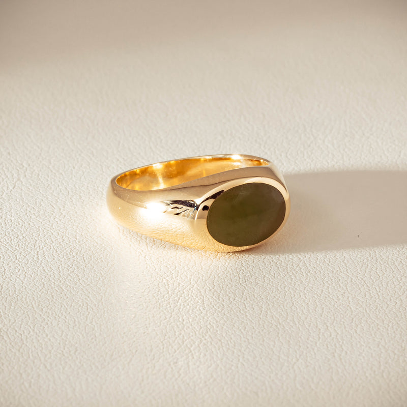 Deja Vu 9ct Yellow Gold Greenstone Ring - Ring - Walker & Hall