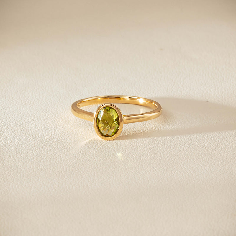 9ct Yellow Gold Peridot Iris Ring - Ring - Walker & Hall