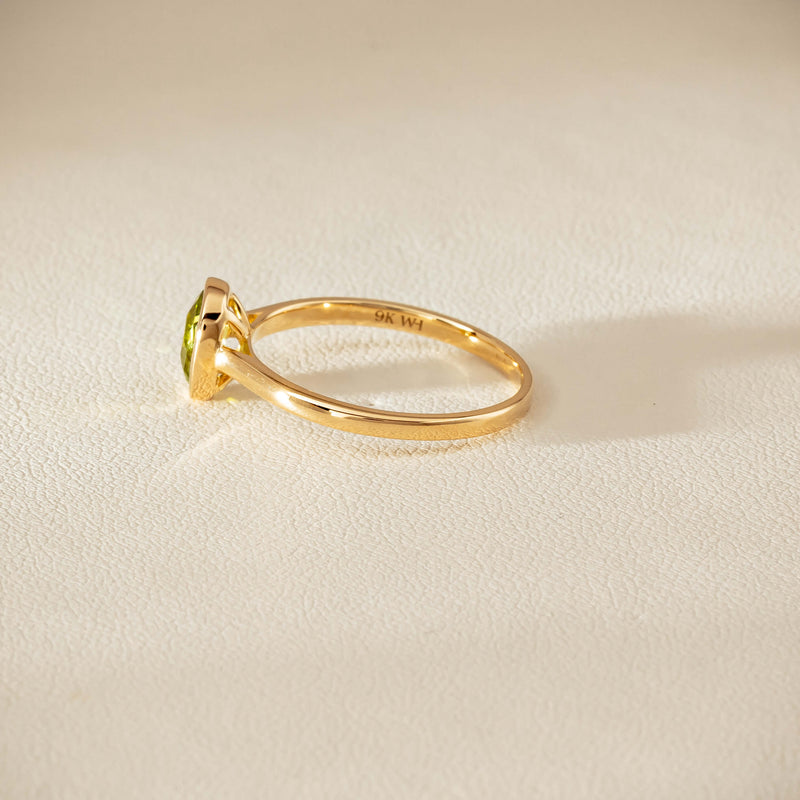 9ct Yellow Gold Peridot Iris Ring - Ring - Walker & Hall
