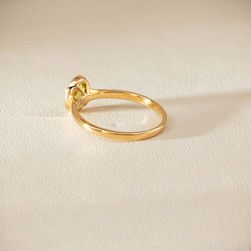9ct Yellow Gold Peridot Iris Ring - Ring - Walker & Hall