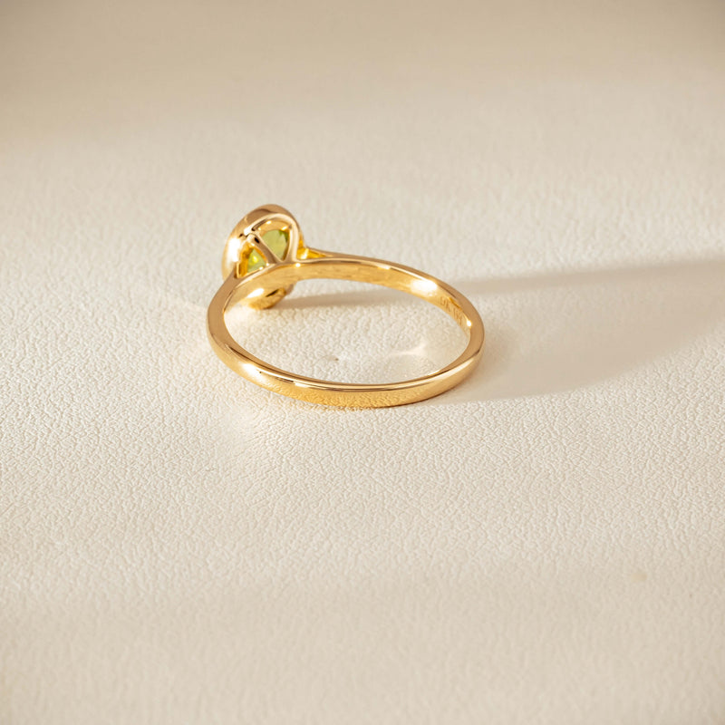 9ct Yellow Gold Peridot Iris Ring - Ring - Walker & Hall