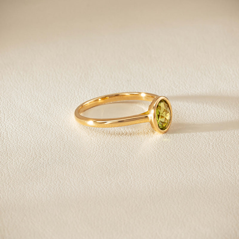 9ct Yellow Gold Peridot Iris Ring - Ring - Walker & Hall
