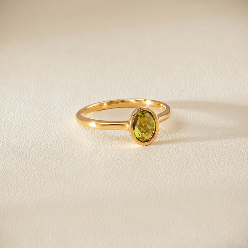 9ct Yellow Gold Peridot Iris Ring - Ring - Walker & Hall