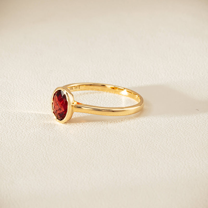 9ct Yellow Gold Garnet Iris Ring - Ring - Walker & Hall