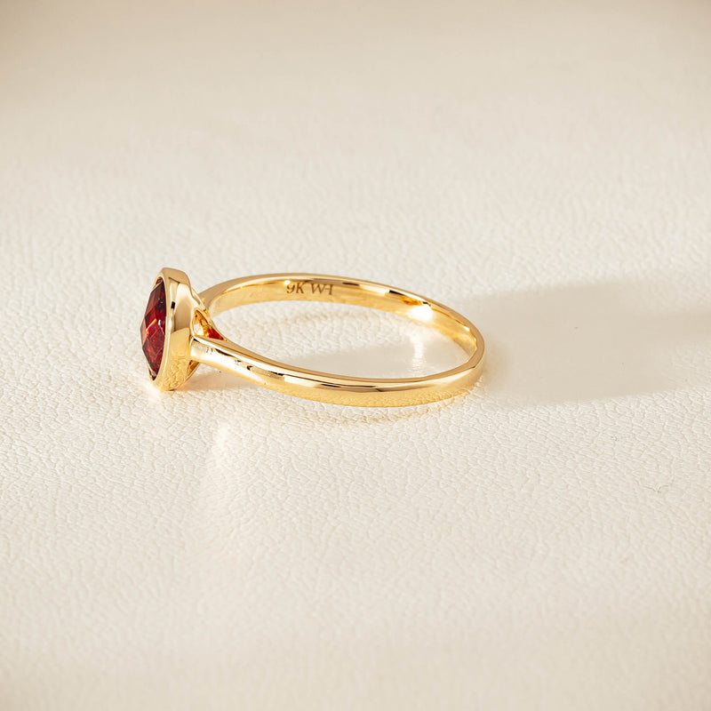 9ct Yellow Gold Garnet Iris Ring - Ring - Walker & Hall