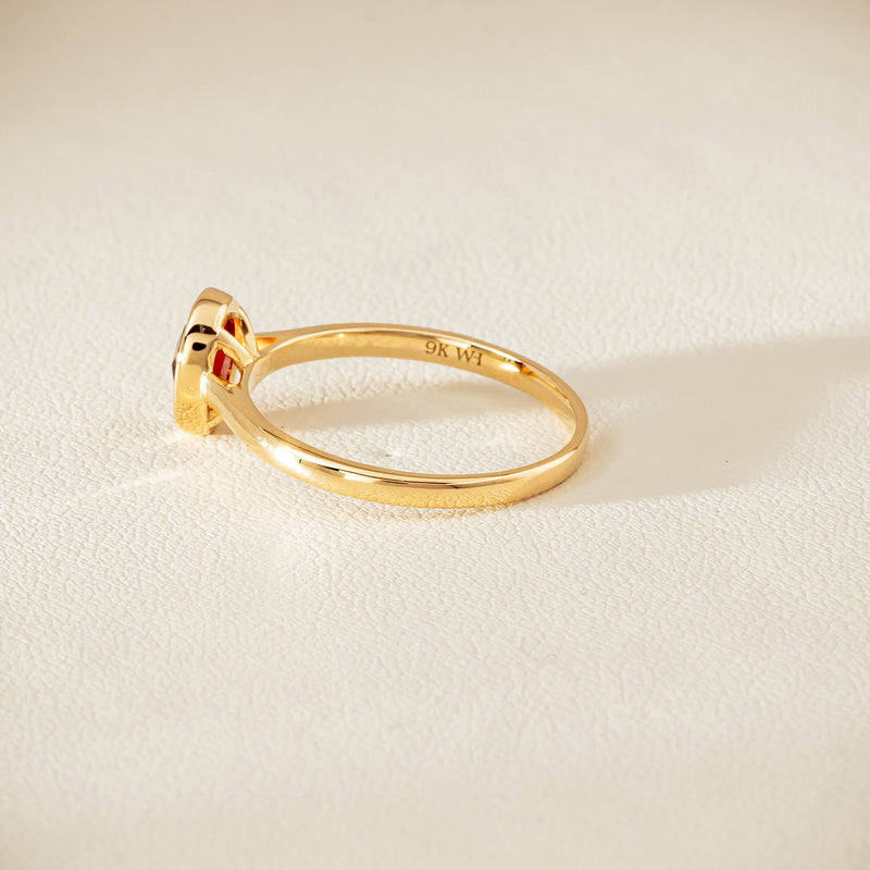 9ct Yellow Gold Garnet Iris Ring - Ring - Walker & Hall