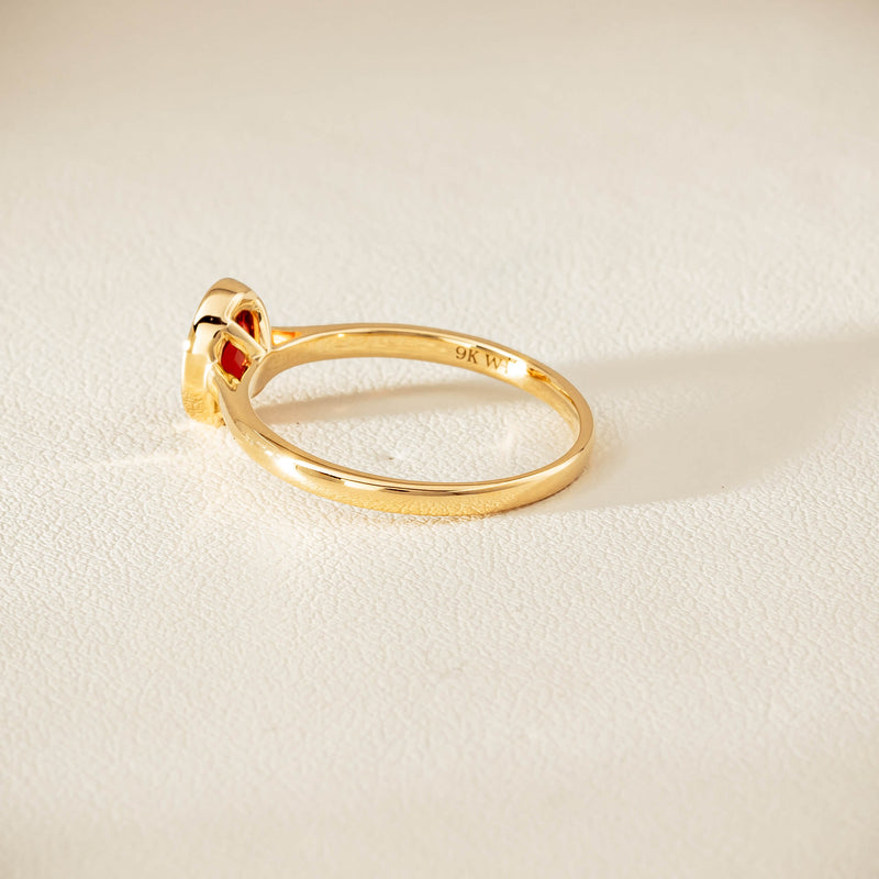 9ct Yellow Gold Garnet Iris Ring - Ring - Walker & Hall