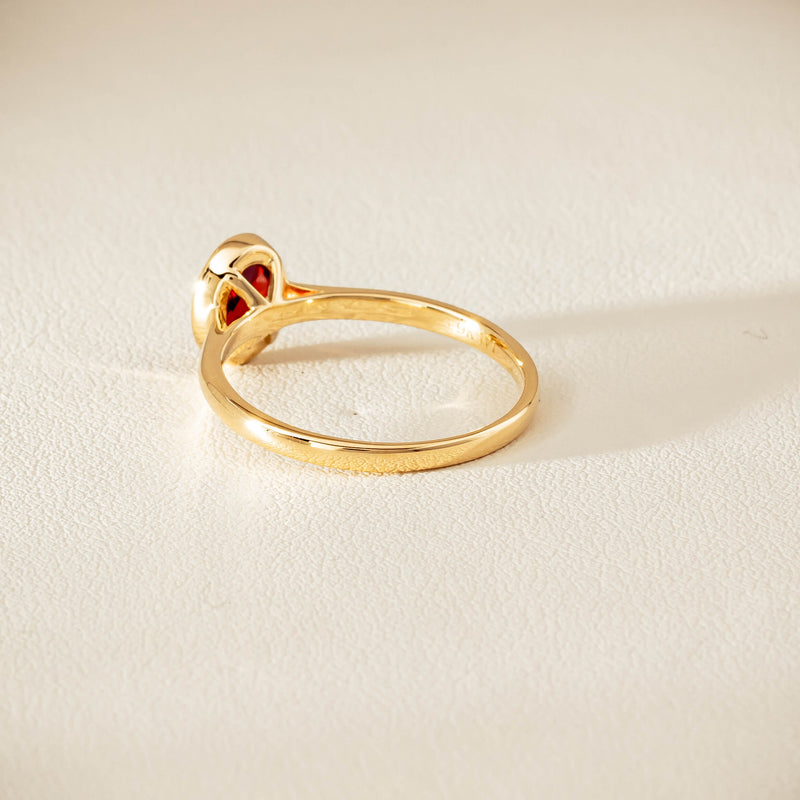 9ct Yellow Gold Garnet Iris Ring - Ring - Walker & Hall