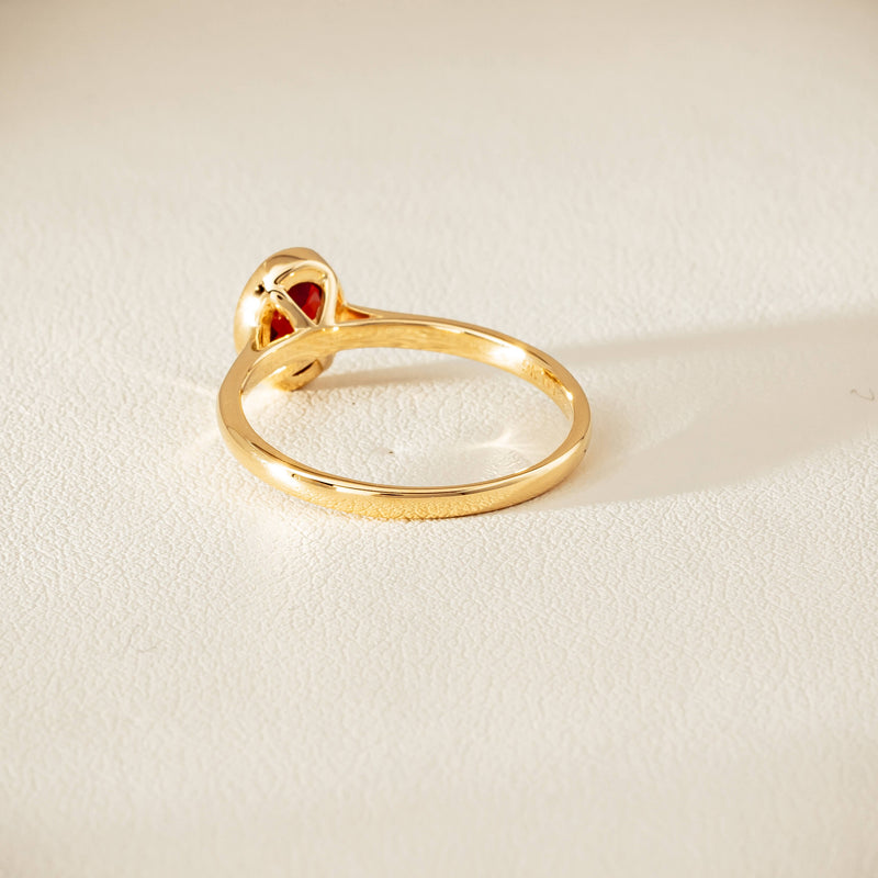 9ct Yellow Gold Garnet Iris Ring - Ring - Walker & Hall