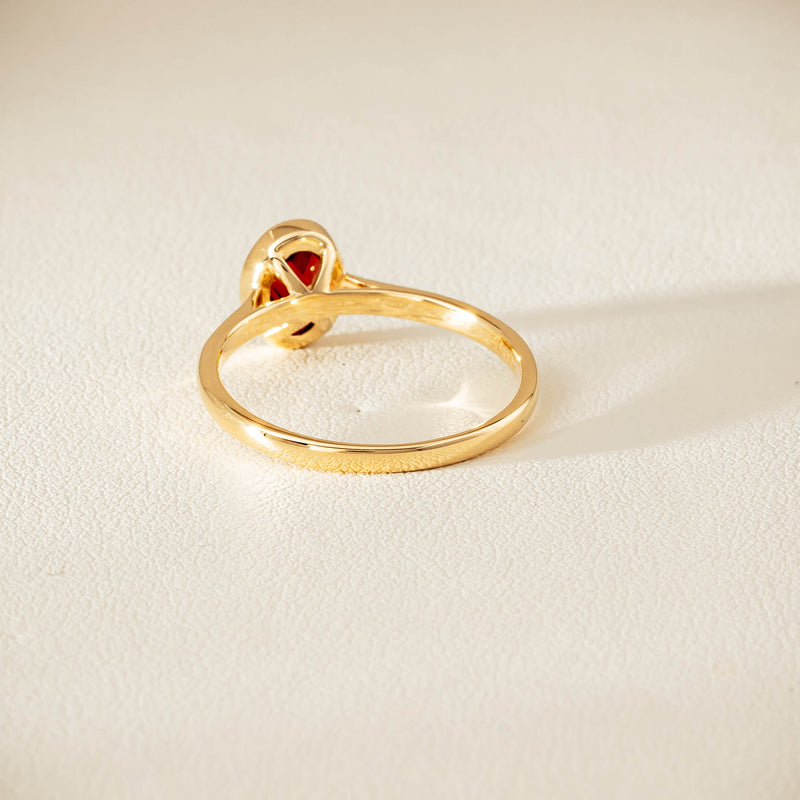 9ct Yellow Gold Garnet Iris Ring - Ring - Walker & Hall