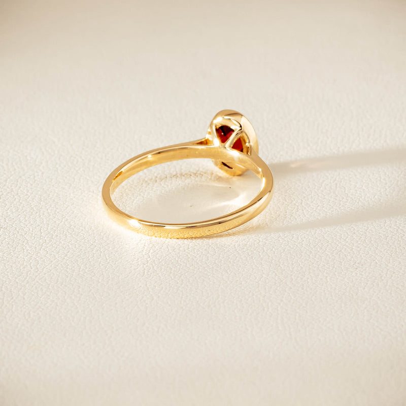 9ct Yellow Gold Garnet Iris Ring - Ring - Walker & Hall