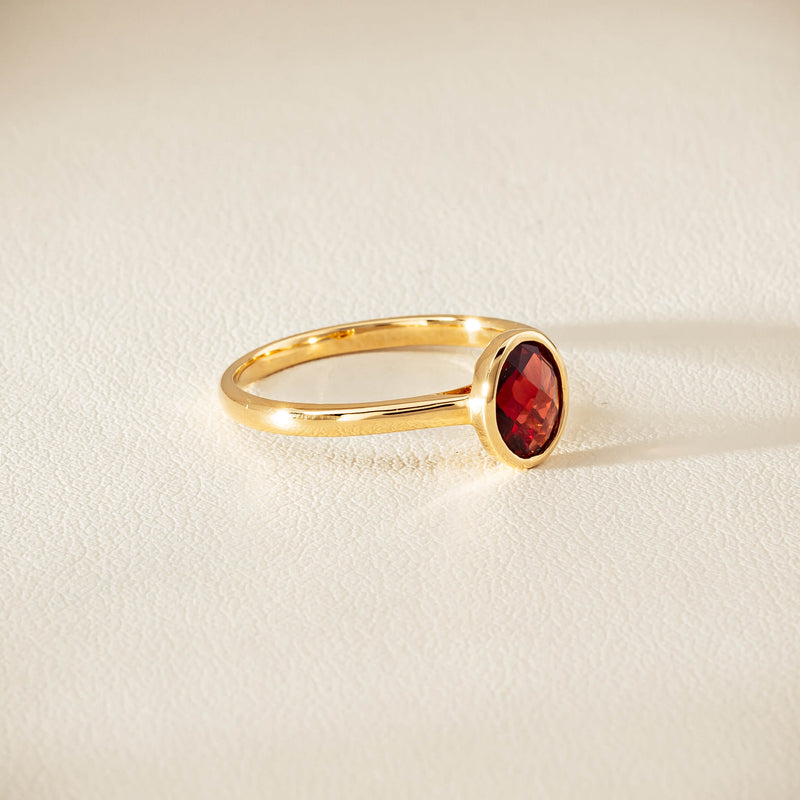 9ct Yellow Gold Garnet Iris Ring - Ring - Walker & Hall