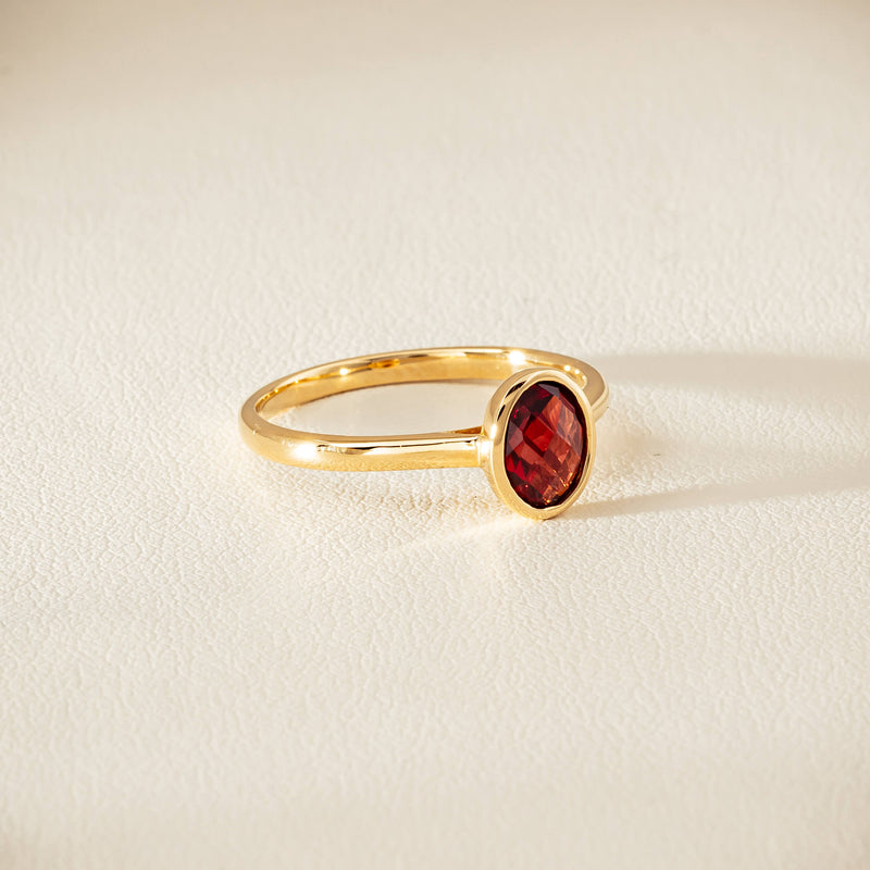 9ct Yellow Gold Garnet Iris Ring - Ring - Walker & Hall