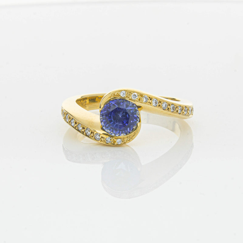 Deja Vu 18ct Yellow Gold 1.28ct Sapphire & Diamond Ring - Ring - Walker & Hall