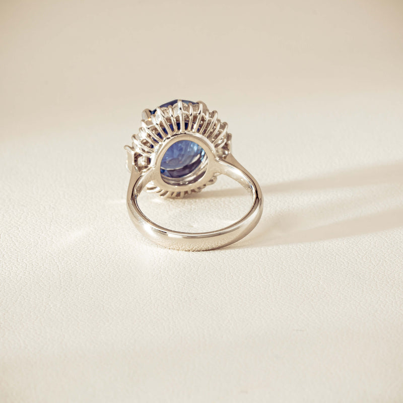 Deja Vu Platinum 7.96ct Sapphire & Diamond Cluster Ring - Ring - Walker & Hall
