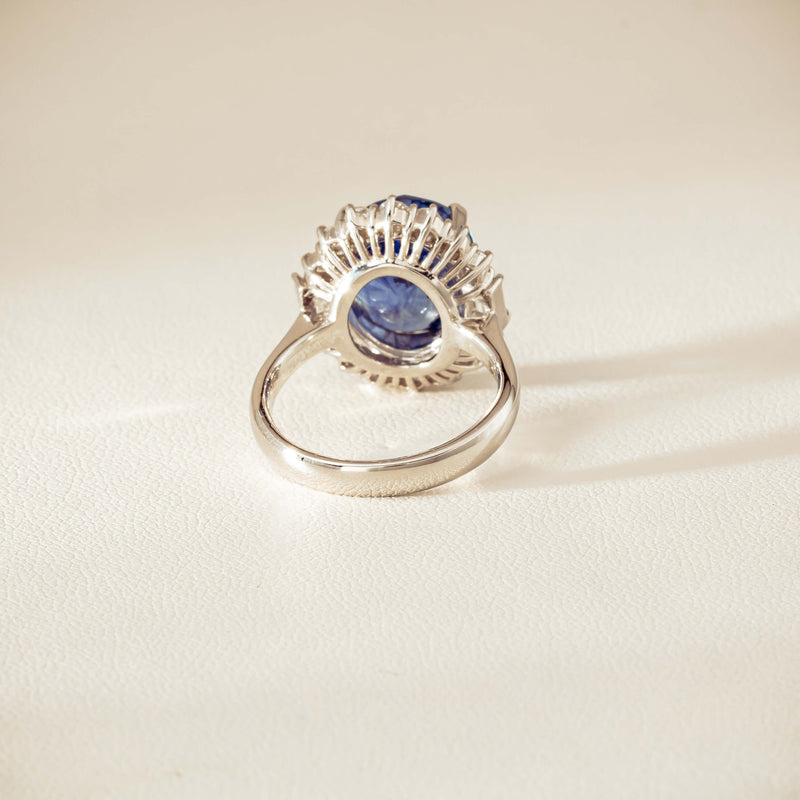 Deja Vu Platinum 7.96ct Sapphire & Diamond Cluster Ring - Ring - Walker & Hall