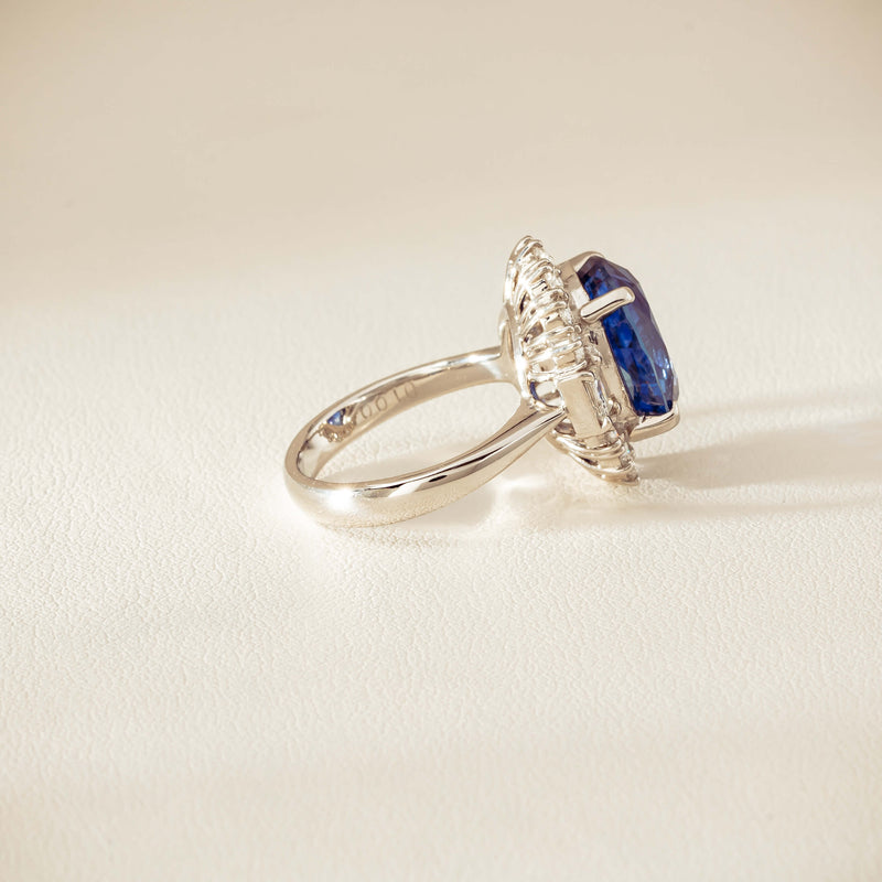 Deja Vu Platinum 7.96ct Sapphire & Diamond Cluster Ring - Ring - Walker & Hall