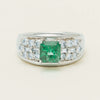 Deja Vu Platinum 1.43ct Emerald & Diamond Cluster Ring - Ring - Walker & Hall