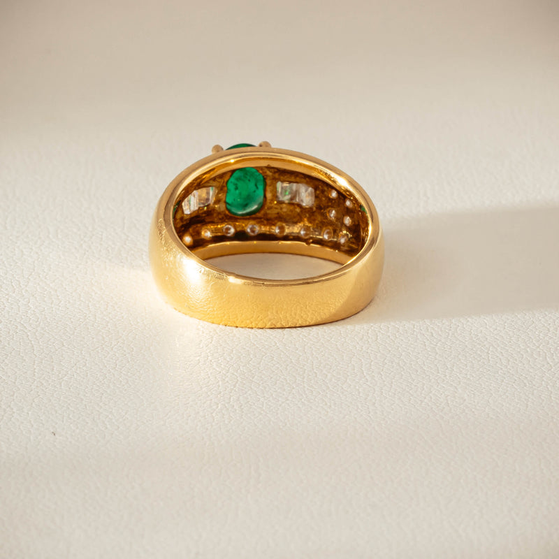 Deja Vu 18ct Yellow Gold .87ct Emerald & Diamond Ring - Ring - Walker & Hall