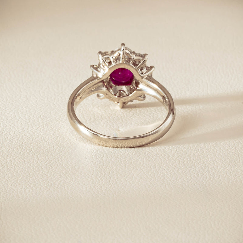 Deja Vu Platinum 1.11ct Ruby & Diamond Cluster Ring - Ring - Walker & Hall