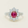 Deja Vu Platinum 1.11ct Ruby & Diamond Cluster Ring - Ring - Walker & Hall