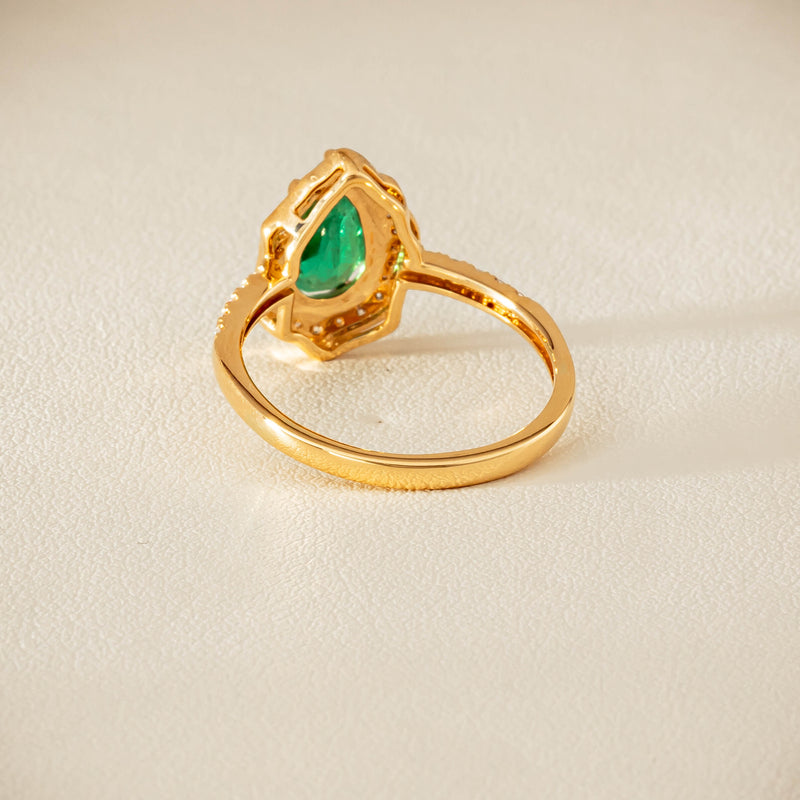 Deja Vu 18ct Yellow Gold 1.22ct Emerald & Diamond Ring - Ring - Walker & Hall