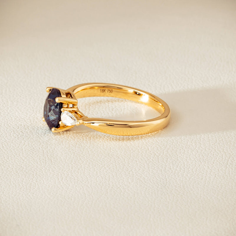 18ct Yellow Gold 1.72ct Teal Sapphire & Diamond Ayla Ring - Ring - Walker & Hall