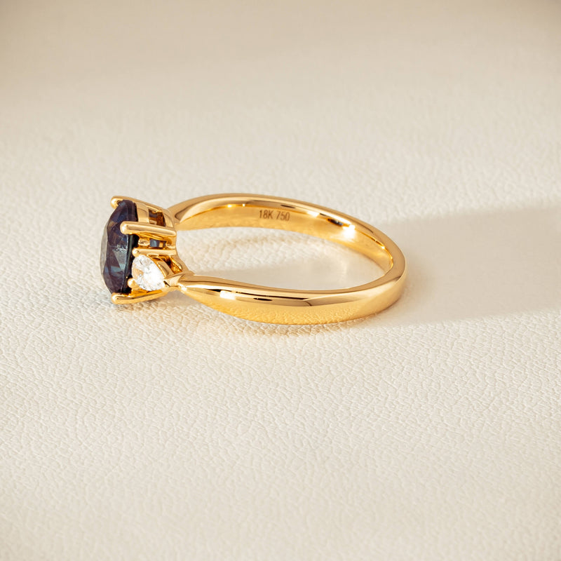 18ct Yellow Gold 1.72ct Teal Sapphire & Diamond Ayla Ring - Ring - Walker & Hall