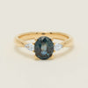 18ct Yellow Gold 1.72ct Teal Sapphire & Diamond Ayla Ring - Ring - Walker & Hall